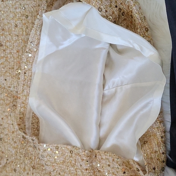 kate spade skirt the rules gold metallic sequined tweed skirt - Picture 6 of 14